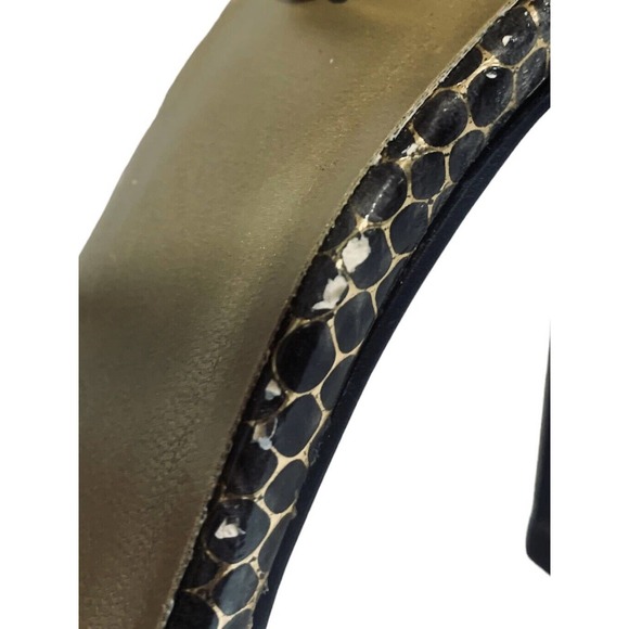 Michael Antonio Womens 4" Stiletto Pumps Snake Print Black /Metallic Gold Sz 8 - Picture 11 of 11